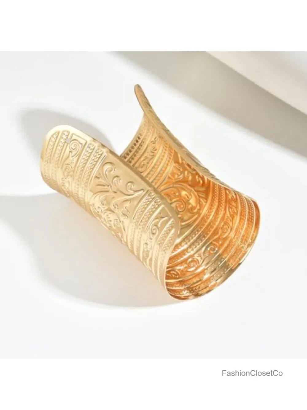 Wide Gold Cuff Bangle Bracelet Bohemian Statement Open Cuff Bracelet for Women